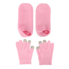 Rosa Touchscreen-Spa-Handschuhe für Hände & Füße