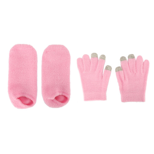 Rosa Touchscreen-Spa-Handschuhe für Hände & Füße 2