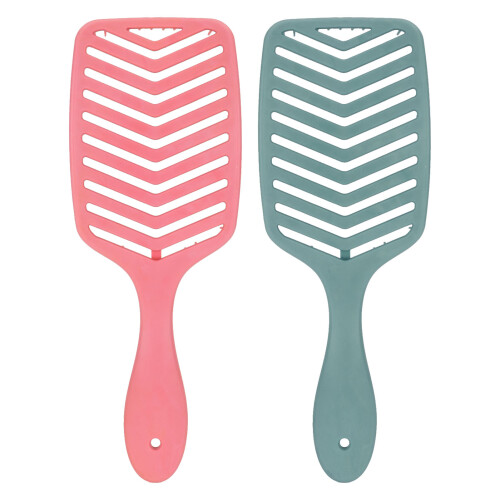 2x Paddle Detangling Vent Brush Wet/Dry Round Comb Rose Red 1