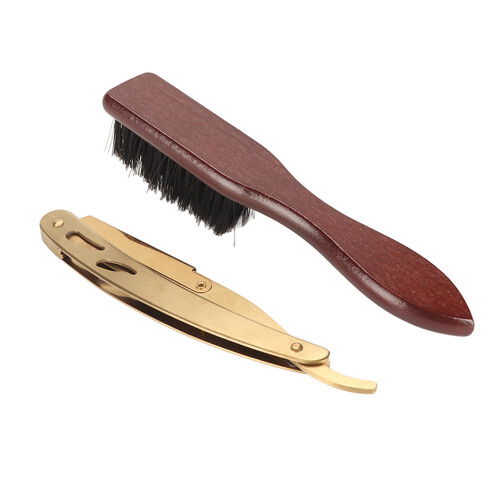 Beard Blade Holder Set Metal Multifunctional Cleaning Brush 1