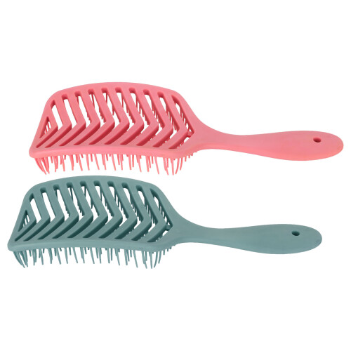 2x Paddle Detangling Vent Brush Wet/Dry Round Comb Rose Red 2