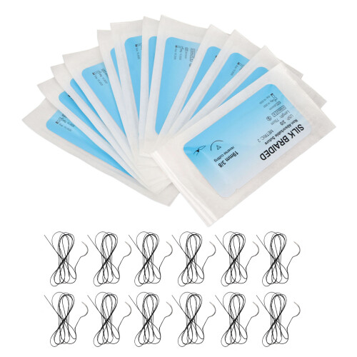 (3/0) 12pcs Silk Suture Practice Set 3/0 with Needle