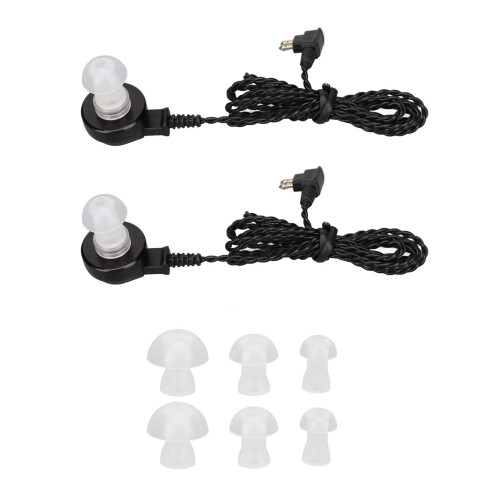 (Black) 2-Pin Hörgerät-Kabel mit Ohrstecker, Fleischfarbe