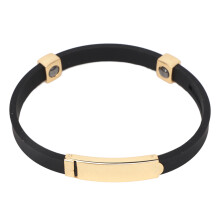 (Gold and Black) Statische Armband Silicone Goud Wijnrood
