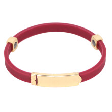(Gold and Wine Purple) Statische Armband Silicone Goud Wijnrood