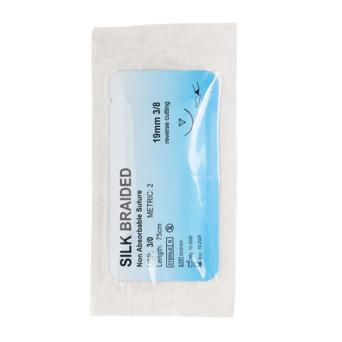 (3/0) 12pcs Silk Suture Practice Set 3/0 with Needle 1