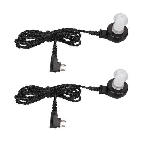 (Black) 2-Pin Hörgerät-Kabel mit Ohrstecker, Fleischfarbe 2