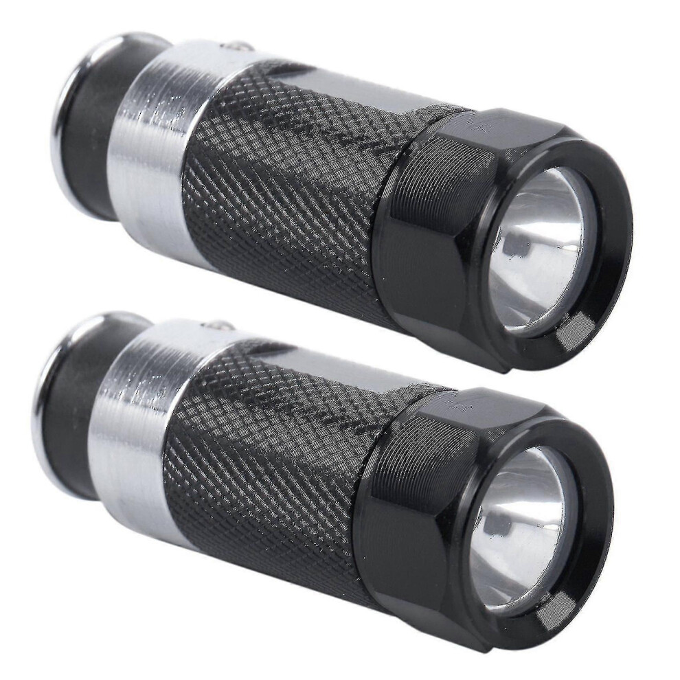 Kikidex (As Show, One Size) 2Pcs Mini Led Flashlights Car Cigarette Lighter Led Rechargeable Flashlight White