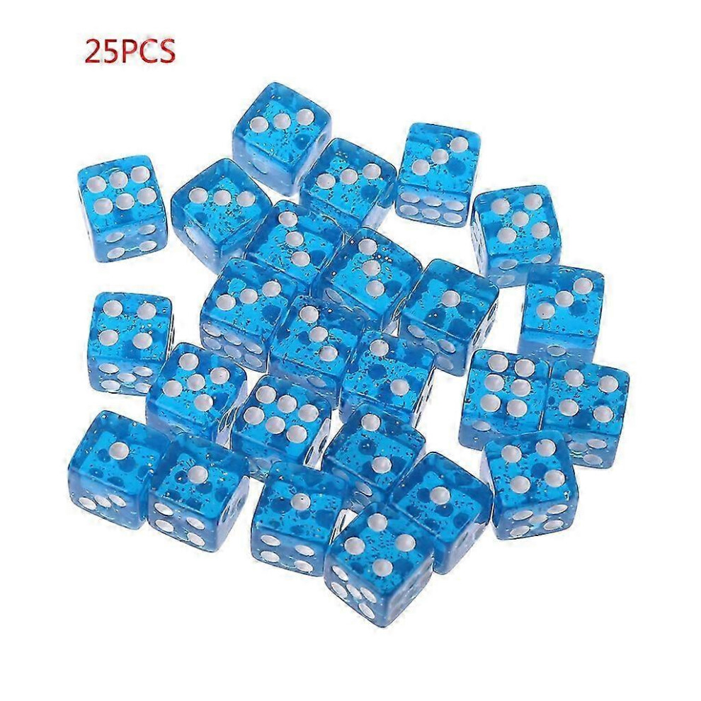 Kikidex (As Show, Blue) 25 Pcs/Set New Party Game Dice 12 Square Transparent Dices Colorful Club For Pla