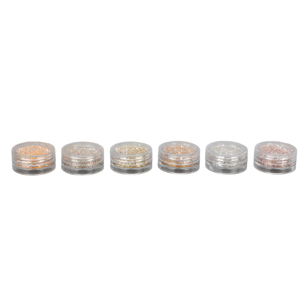 6 Colors Holographic Nail Glitter Kit â Sparkling Nail Art Decoration, 6pcs