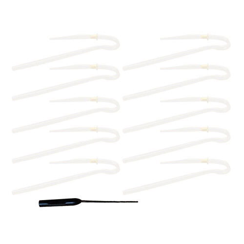 10pcs R Type Metal Sound Aid Tubes Replacement with Vent Cleaner