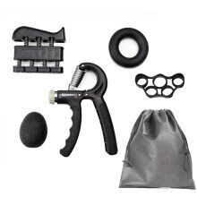 5x Einstellbarer Silikon-Handkrafttrainer schwarz