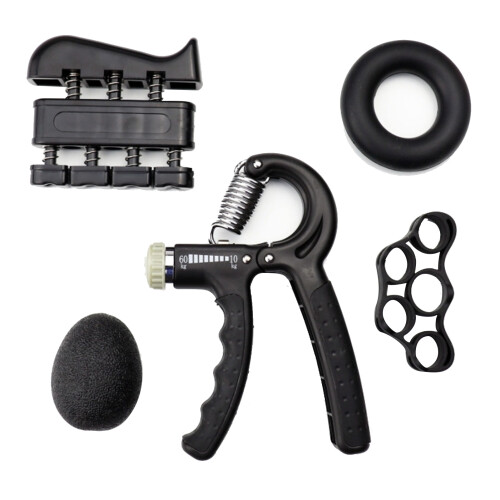 5x Einstellbarer Silikon-Handkrafttrainer schwarz 1