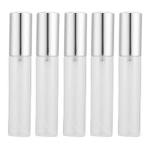 5x 10ml Vulbare Parfumsfles Zilveren Tuit Transparant Glas