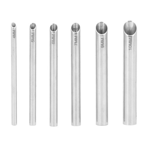 6x Edelstahl-Piercingnadeln 4-10mm