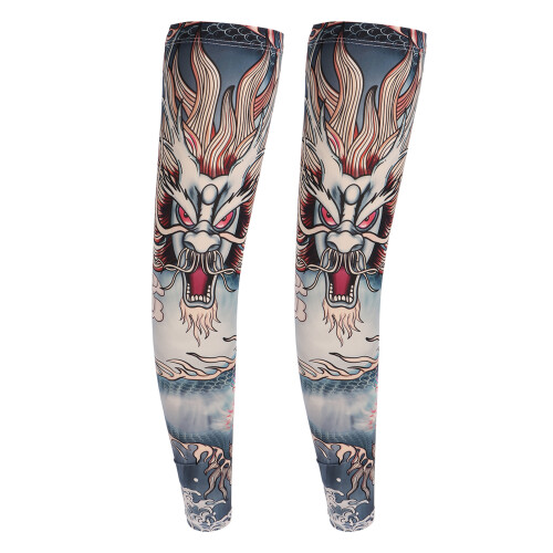 UV-Schutzärmel Eis-Seide UPF50 feuchtigkeitsableitend Tattoo-Muster 1