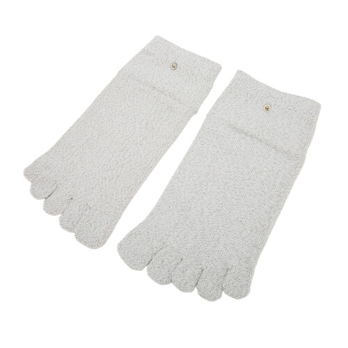 5-Finger-Leitsocken Silberfaser Grau Elektroden-Massage 2