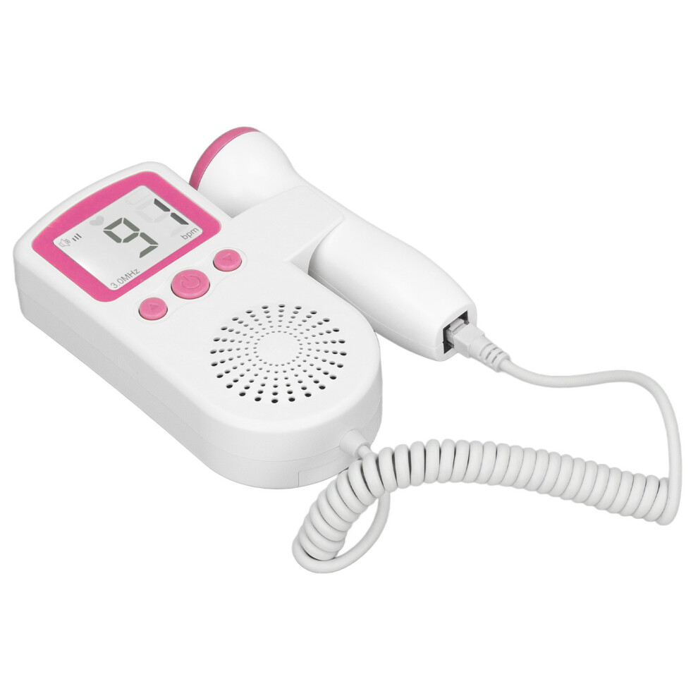 3.0Mhz Fetal Heartbeat Monitor With Lcd, Compact 13X8.5cm Pink