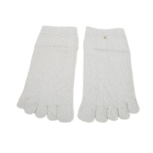5-Finger-Leitsocken Silberfaser Grau Elektroden-Massage 1