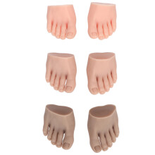 3 Pairs Tattoo Practice Fake Foot Model Silicone Nail Art