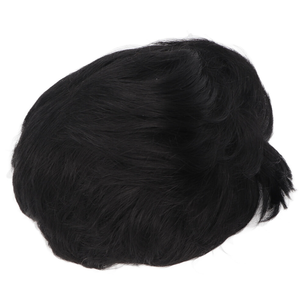 Men's Short Black Wig High Temp Silk Layered Breathable Cosplay