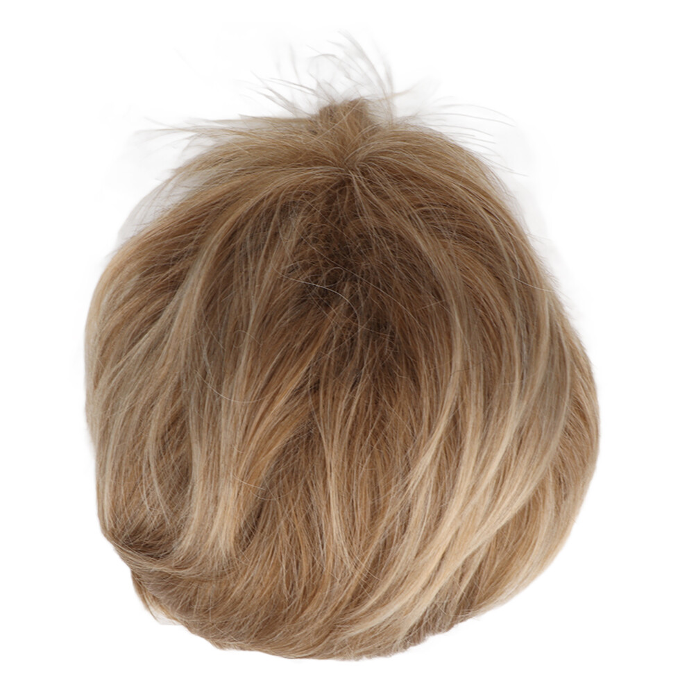 Unisex Golden Blonde Human Hair Pixie Cut Wig Synthetic Short Hair