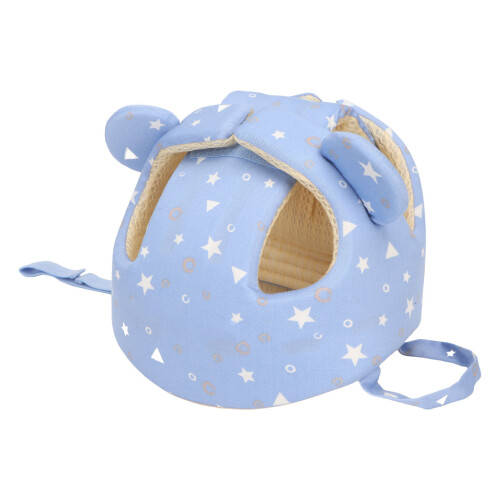 (Blue) Cotton Toddler Hat Adjustable Crash Protection Blue 1
