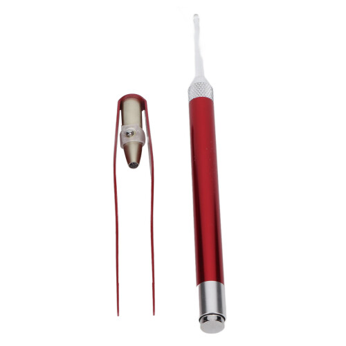 2x LED Oorlepel & Pincet Set Rood 1