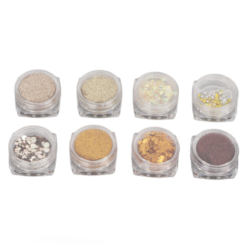 8Pcs Ultra Thin Nail Art Sequins Colorful Glitter