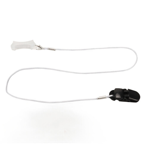 (Monaural) Schwarzer Clip-Halter für Hörverstärker mit Grau-Lanyard 2