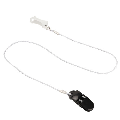 (Monaural) Schwarzer Clip-Halter für Hörverstärker mit Grau-Lanyard 1