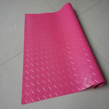 Rubber Non Slip Matting Roll: PVC Diamond Plate Floor Mat, 1.5mm Thick, Multicolor, 1.5x10m Pink