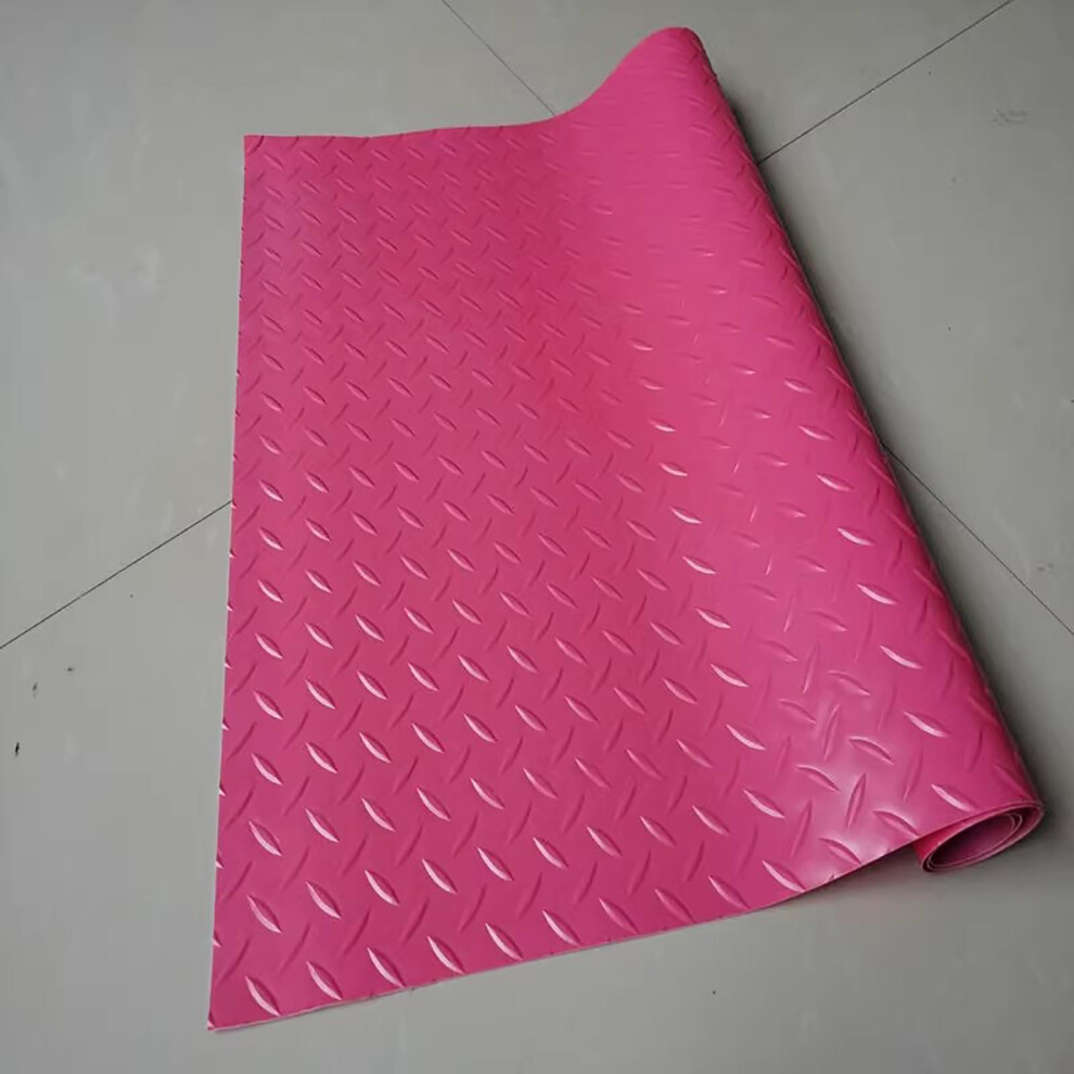 Rubber Non Slip Matting Roll: Pvc Diamond Plate Floor Mat, 1.5Mm Thick, Multicolor, 1.5X10m Pink 9067246433222