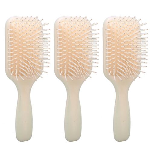 3Pcs Silicone Paddle Brush Anti-Static Detangling Women