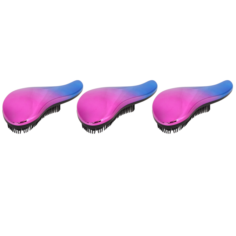 Unisex 3Pcs Massage Comb Electroplate Air Cushion Hairbrush Non-Static