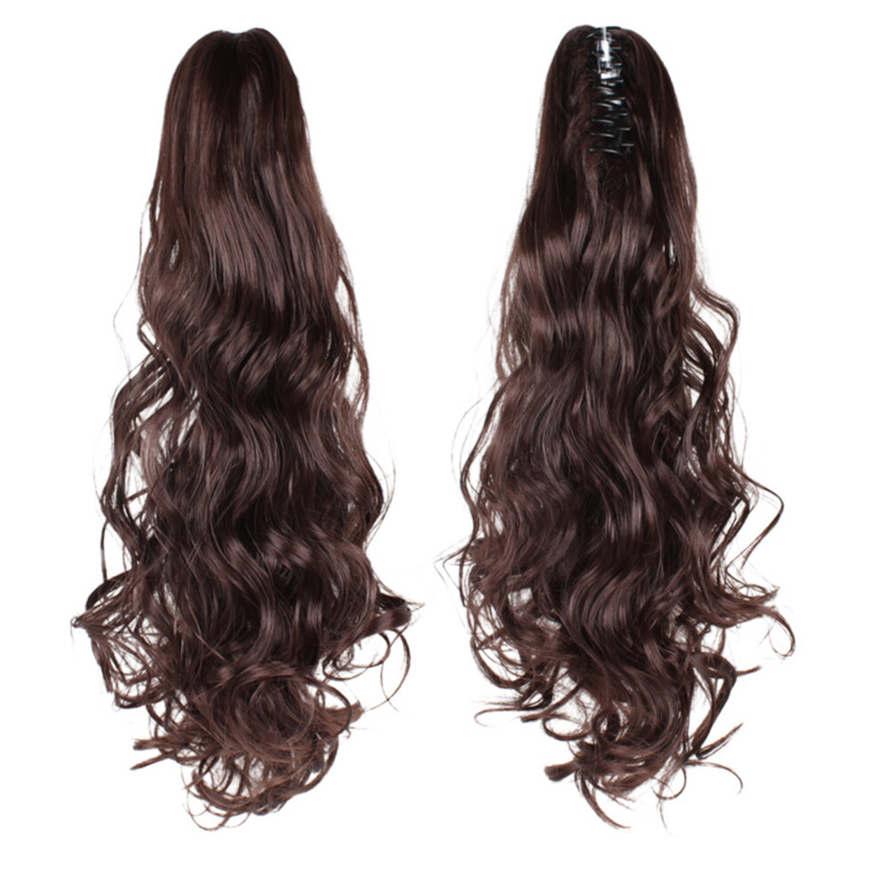Unisex Matte High Temp Silk Curly Ponytail Wig Long Fluffy Big Wavy
