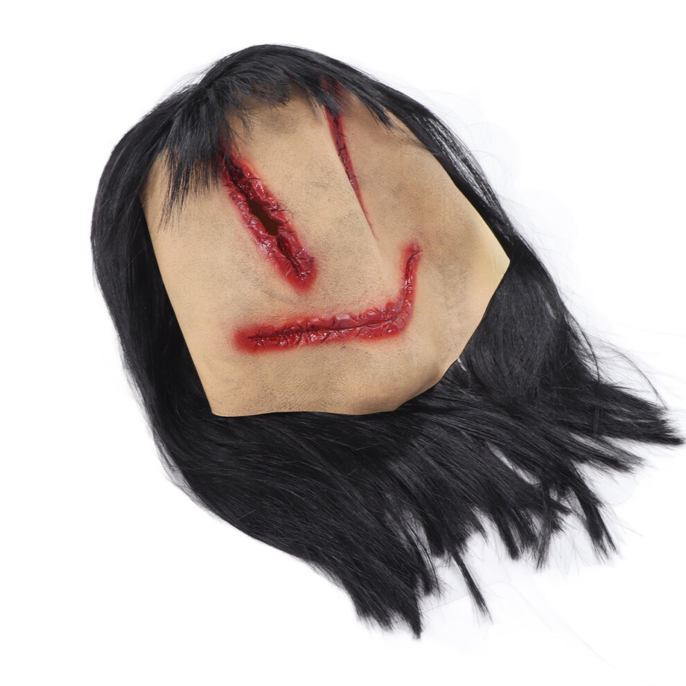 Scary Halloween Ghost Mask Latex Horror Devil Long Hair Adults
