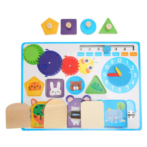 Holz-Sensoryboard Koordinationsuhr für Kinder