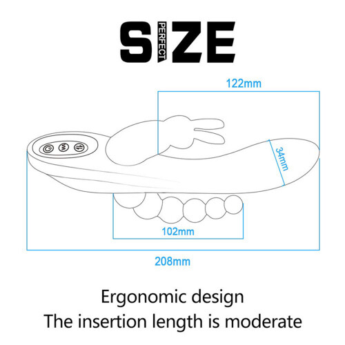 3-Kopf-Ergonomischer G-Punkt-Vibrator, wasserdicht