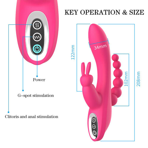 3-Kopf-Ergonomischer G-Punkt-Vibrator, wasserdicht 1
