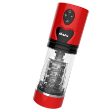 Electric telescopic rotating masturbation cup hands-free red
