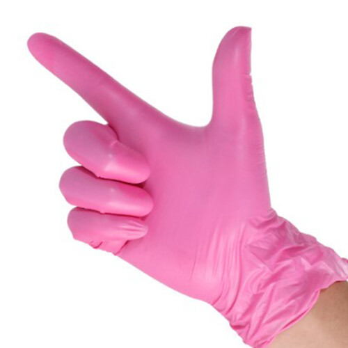 100x Nitril-Handschuhe, einweg, lebensmittelecht, pink, M 1