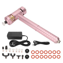 (US Plug) 3 in 1 Shockwave Device Meridians ESWT 100-240V Rose Golden EU Plug