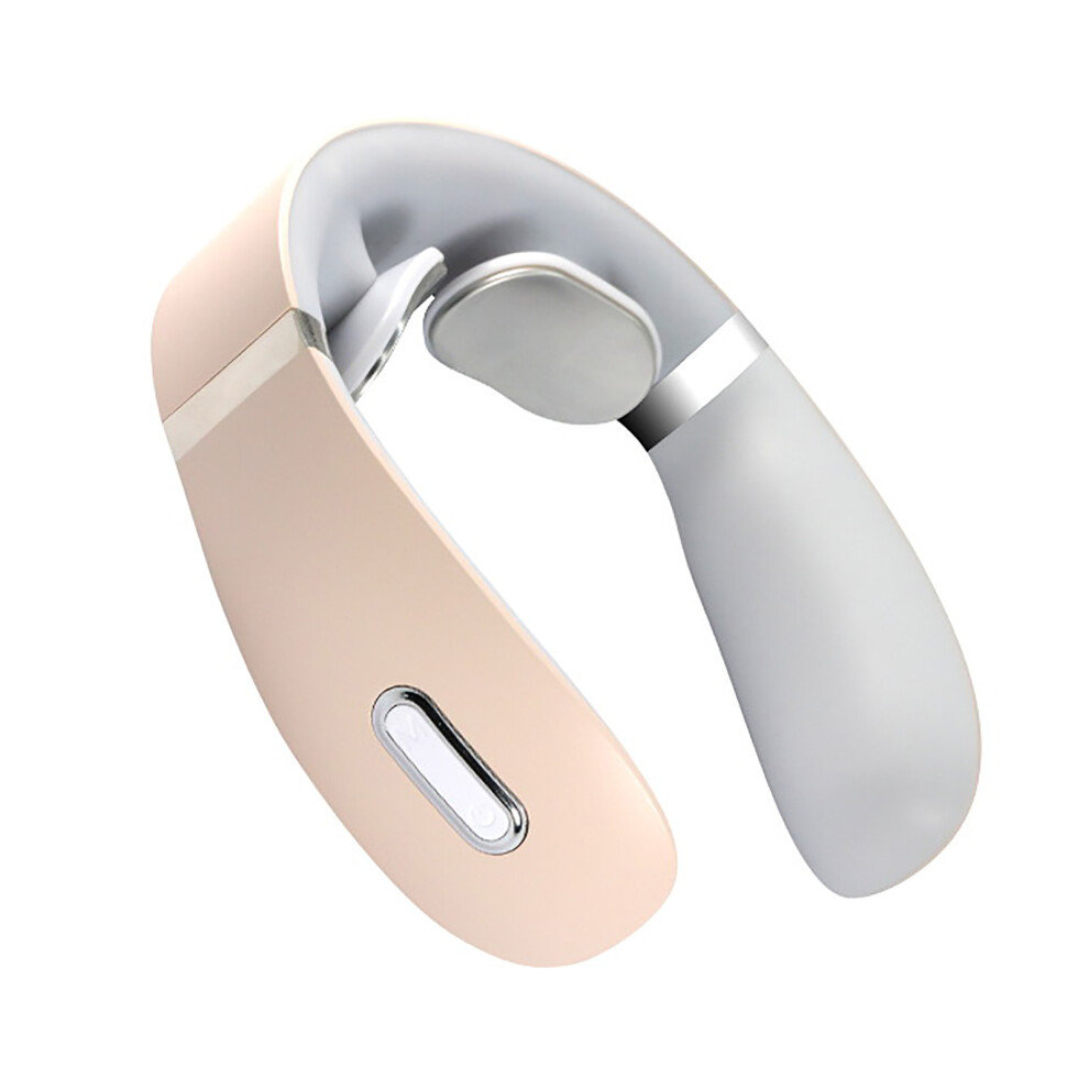 (Pink) Pulse Neck Massager Electric Point Therapy Hot Compress
