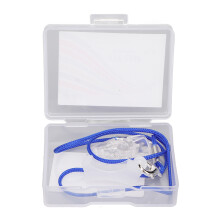 (Single Ear) Blauw Transparant Clip Oordop Lanyard Dubbel Oor