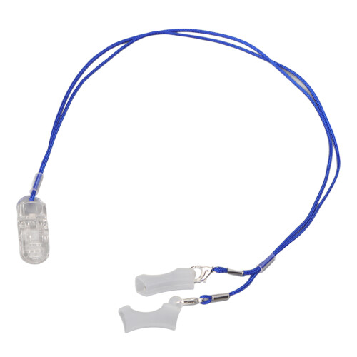 (Double Ear) Hearing Protector Lanyard Blue Transparent Double Ear Clip 2