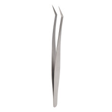 (Long Oblique Tweezer) Edelstahl-Wimpernzange hochpräzise silber lang schräg