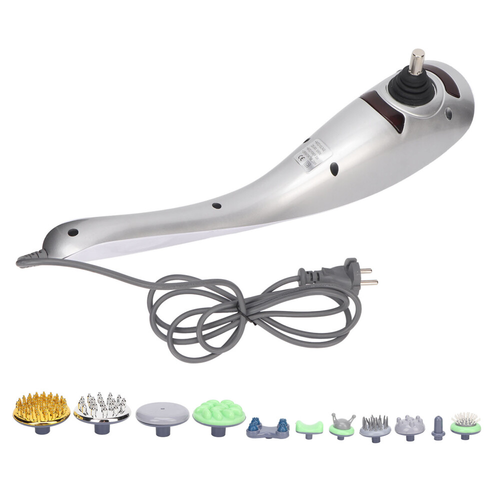 (EU Plug 220V) Handheld Body Massager 11 Heads Deep Tissue EU Plug 220V