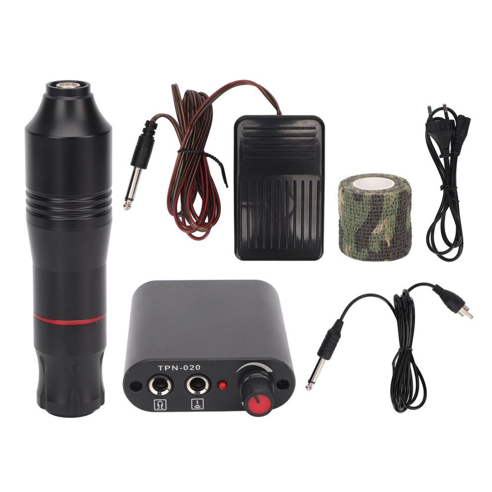 Black (Eu Plug) Tattoo Pen Kit Rca Interface 90-265V Eu Plug