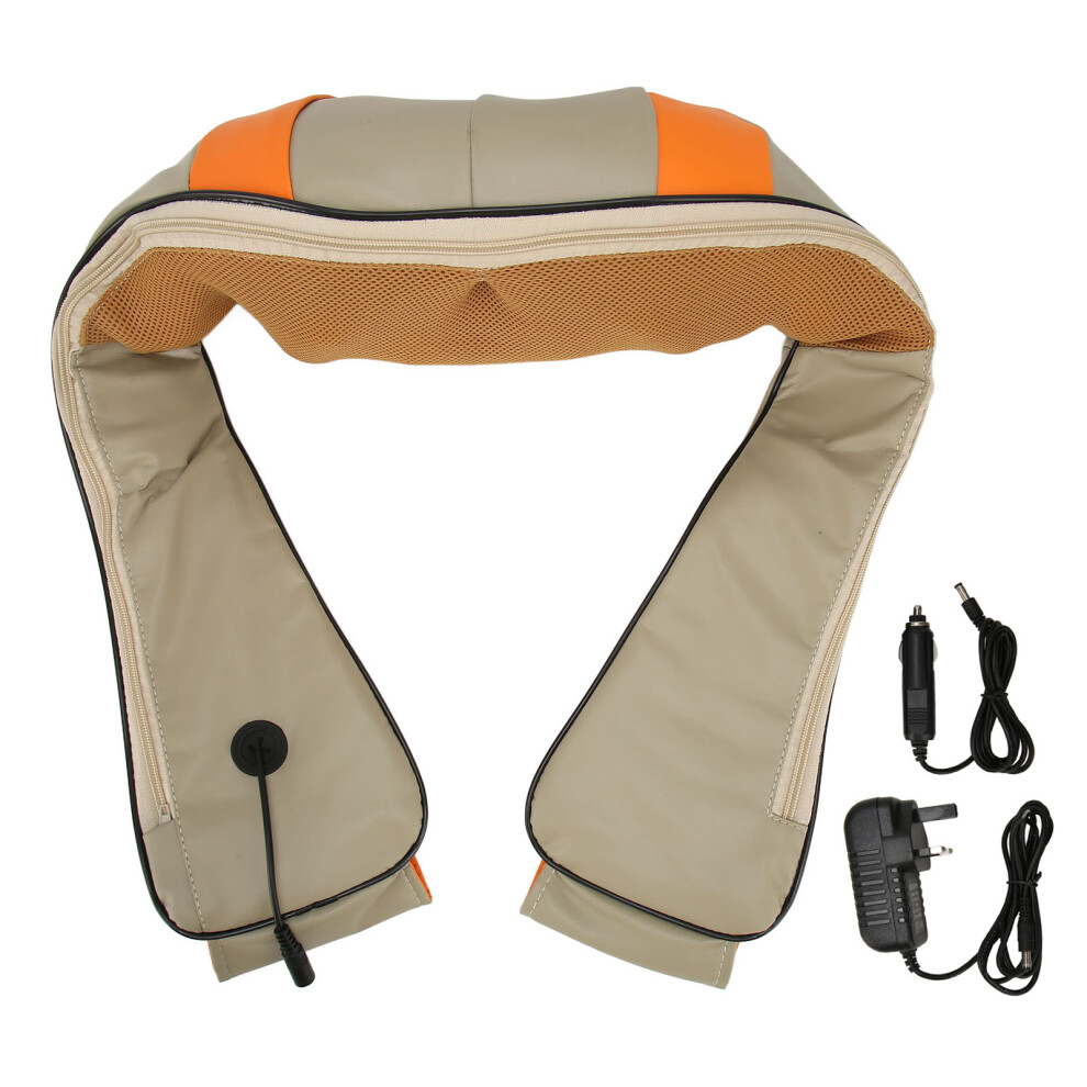 (UK Plug) Neck Shoulder Massager Heating U Shaped Pillow 100-240V EU Plug
